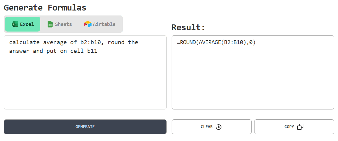 Formula generator