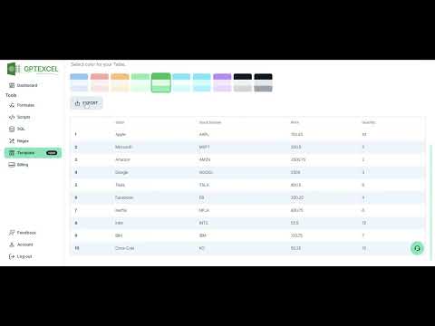 Generate Table Templates for Excel and Google Sheets https://gptexcel.uk #template #ai #gptexcel thumbnail