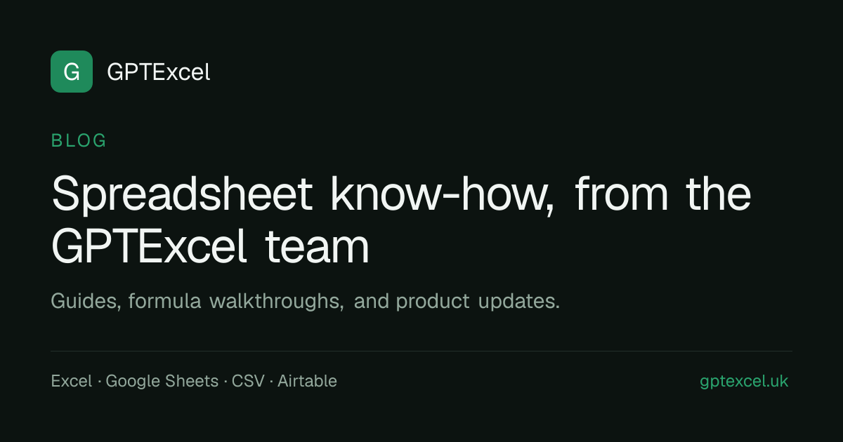 Excel AI Blog: Formula and Data Analysis Guides | GPTExcel